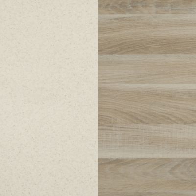 White with grey dots / Natural oak Dacota